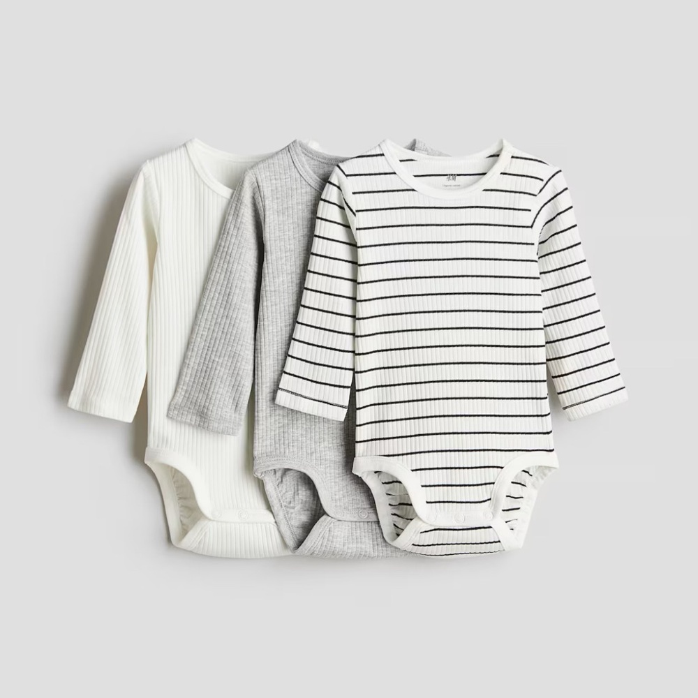 Striped and Solid Kids One Piece Set